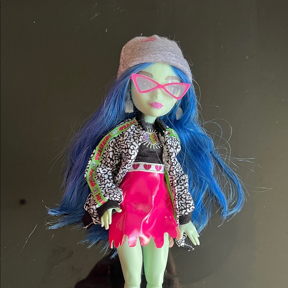Monster High Doll with Blue Hair and Pink Outfit